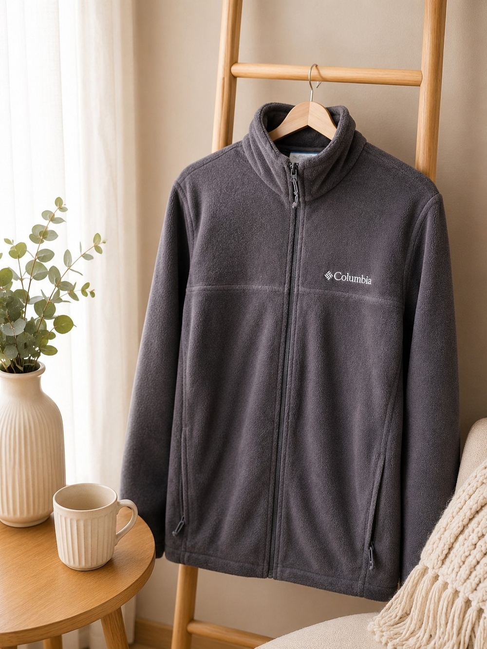 Columbia Men's Charcoal Full-Zip Fleece Jacket